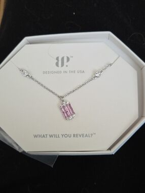 Sterling Silver Pink Crystal Pendant Necklace UNICORN - Designed By Bomb Party